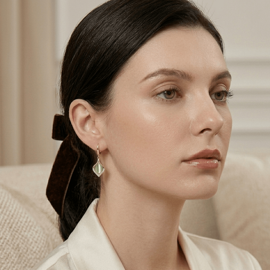 Emerald Glow Crystal Drop Earrings