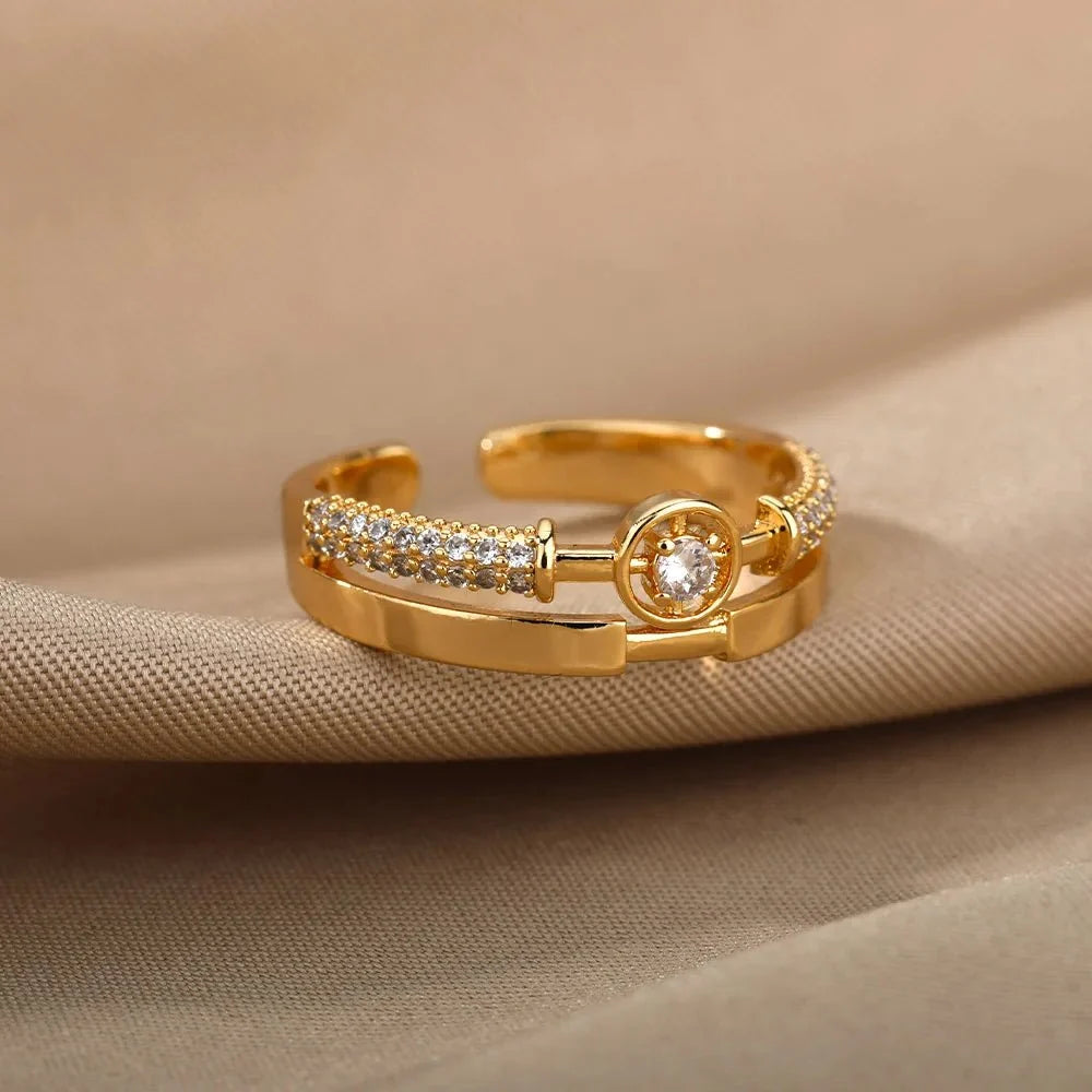 Sienna Crystal Adjustable Ring