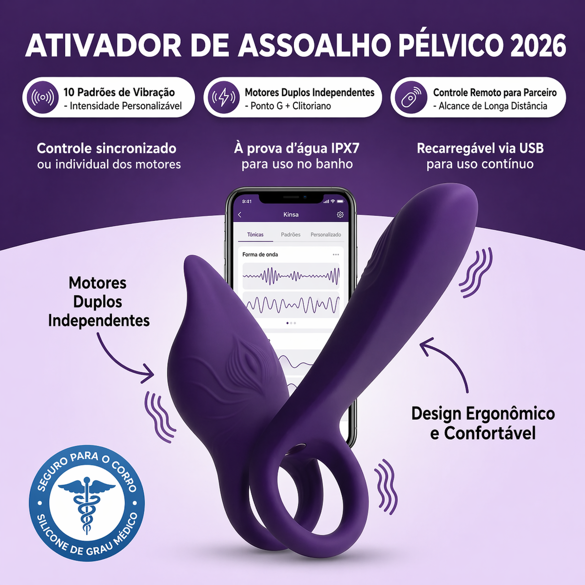 Kinsa Perifit Care+ Treinador do Assoalho Pélvico