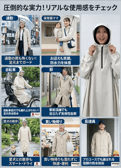 男女兼用サイクルレインコート