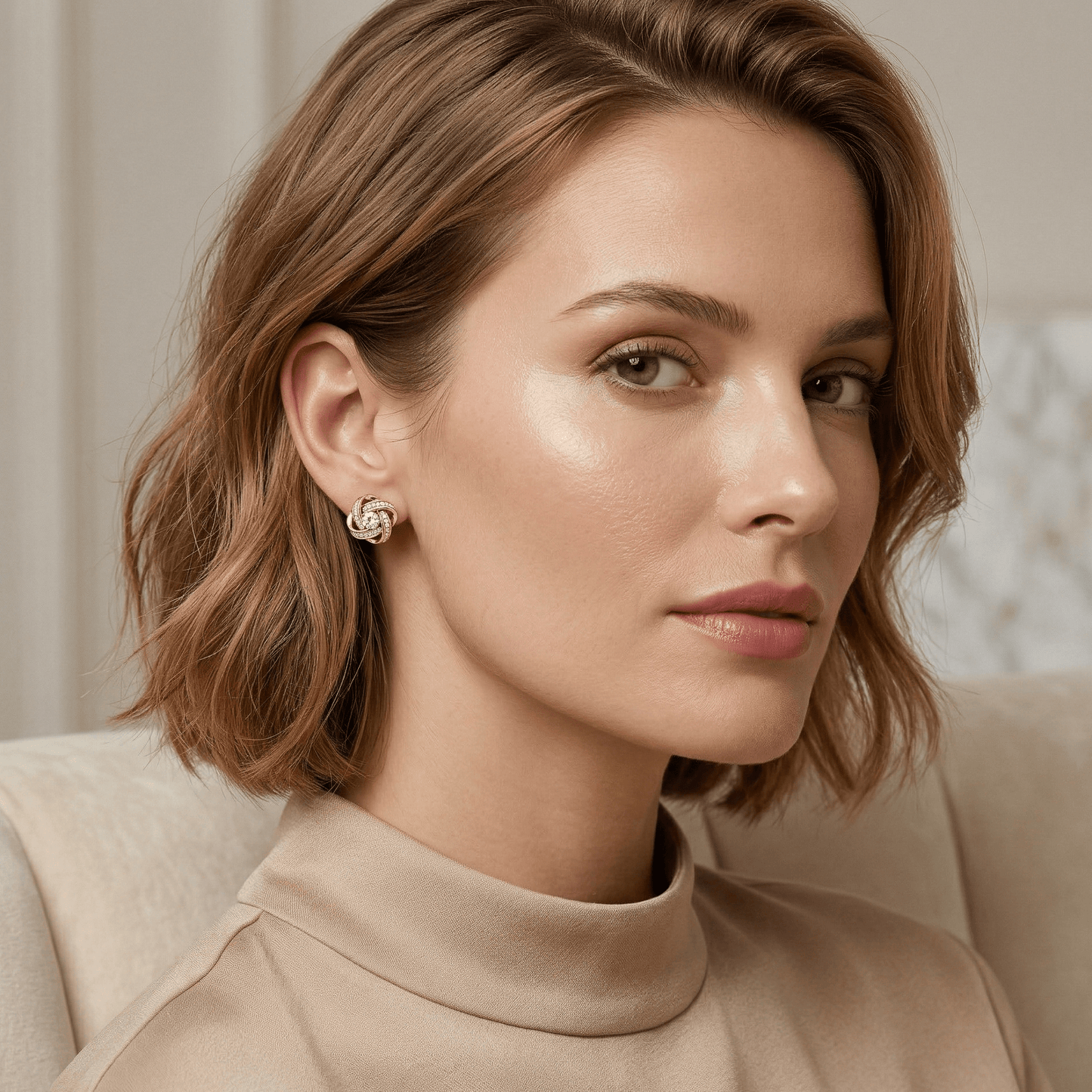 Aurelia Knot Zirconia Earrings