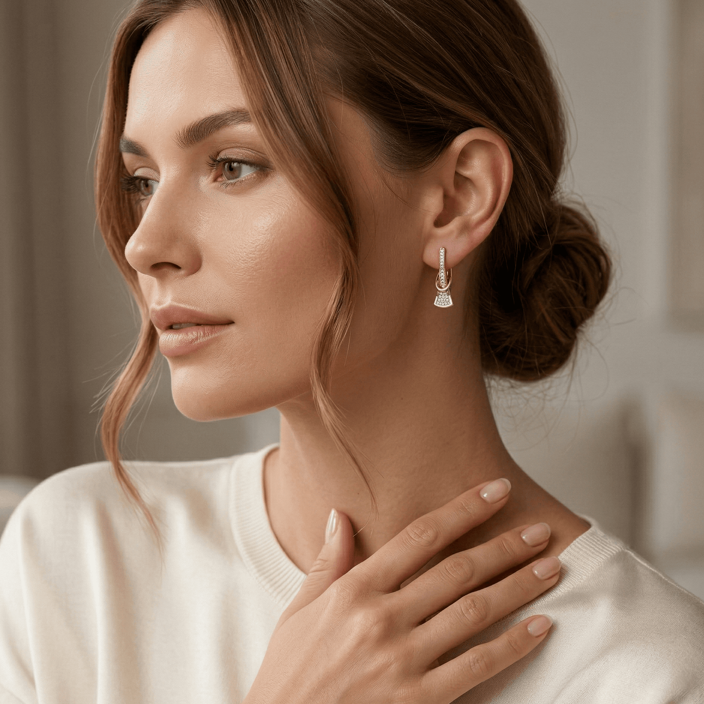 Aurelia Zirconia Gold Drop Earrings