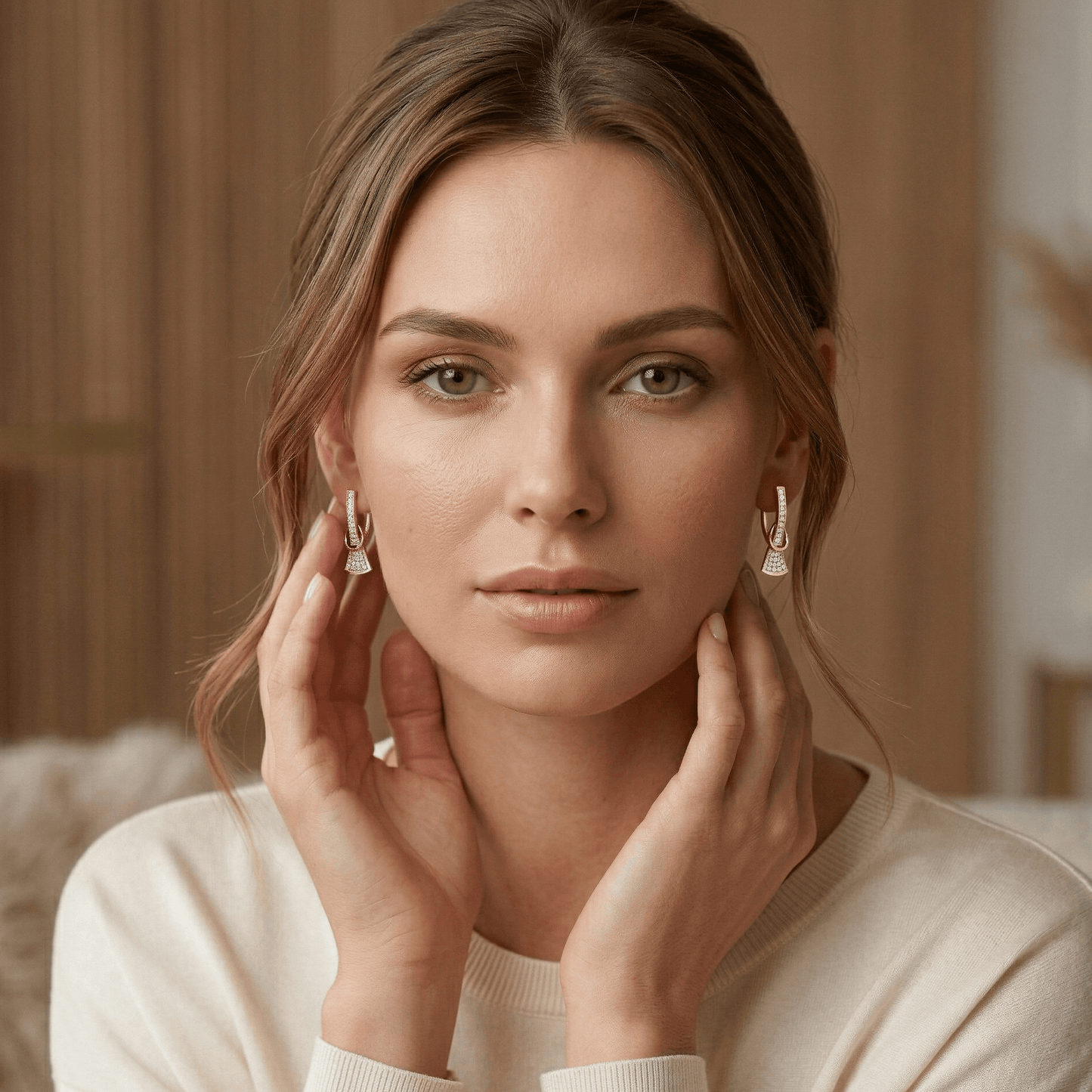 Aurelia Zirconia Gold Drop Earrings
