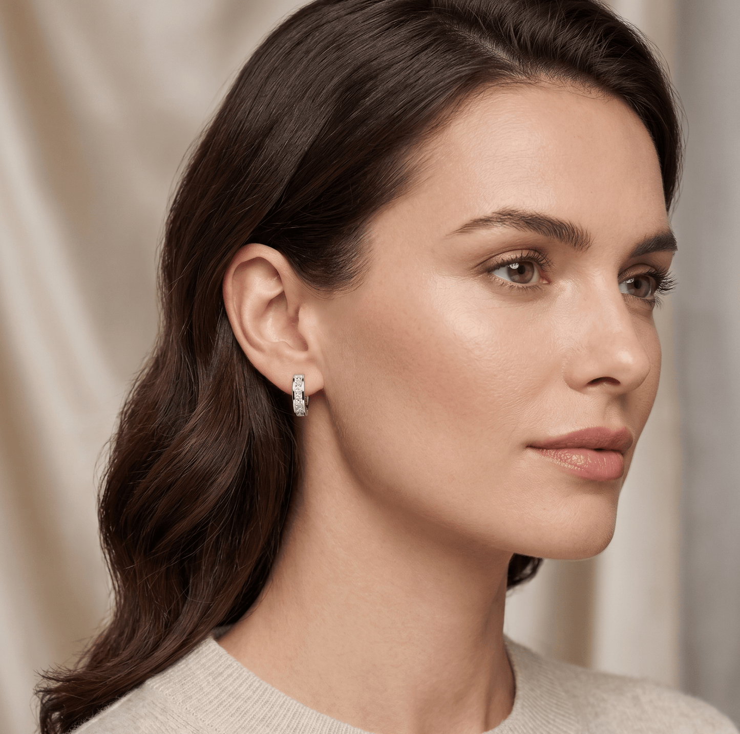 Aurelle Crystal Hoop Earrings