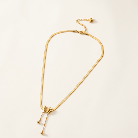 Aurora Butterfly Lariat Necklace