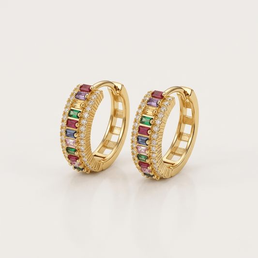 Aurora Crystal Hoop Earrings