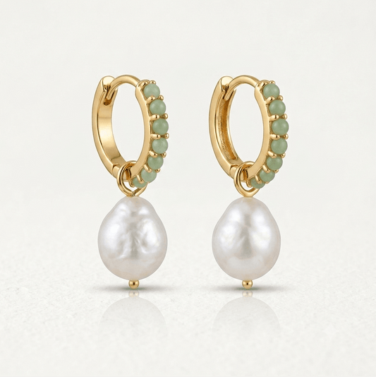 Aurora Pearl Hoop Earrings
