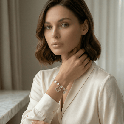 Aurora Pearl Zirconia Gold Bracelet