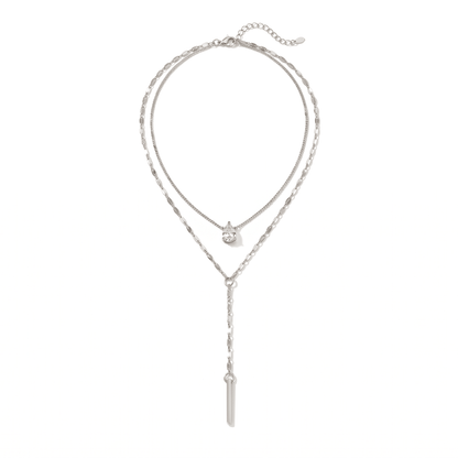 Celeste Crystal Drop Lariat Necklace