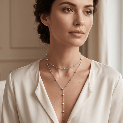 Celeste Double Layer Drop Necklace