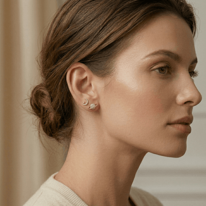 Celeste Star & Moon Stud Earrings Set
