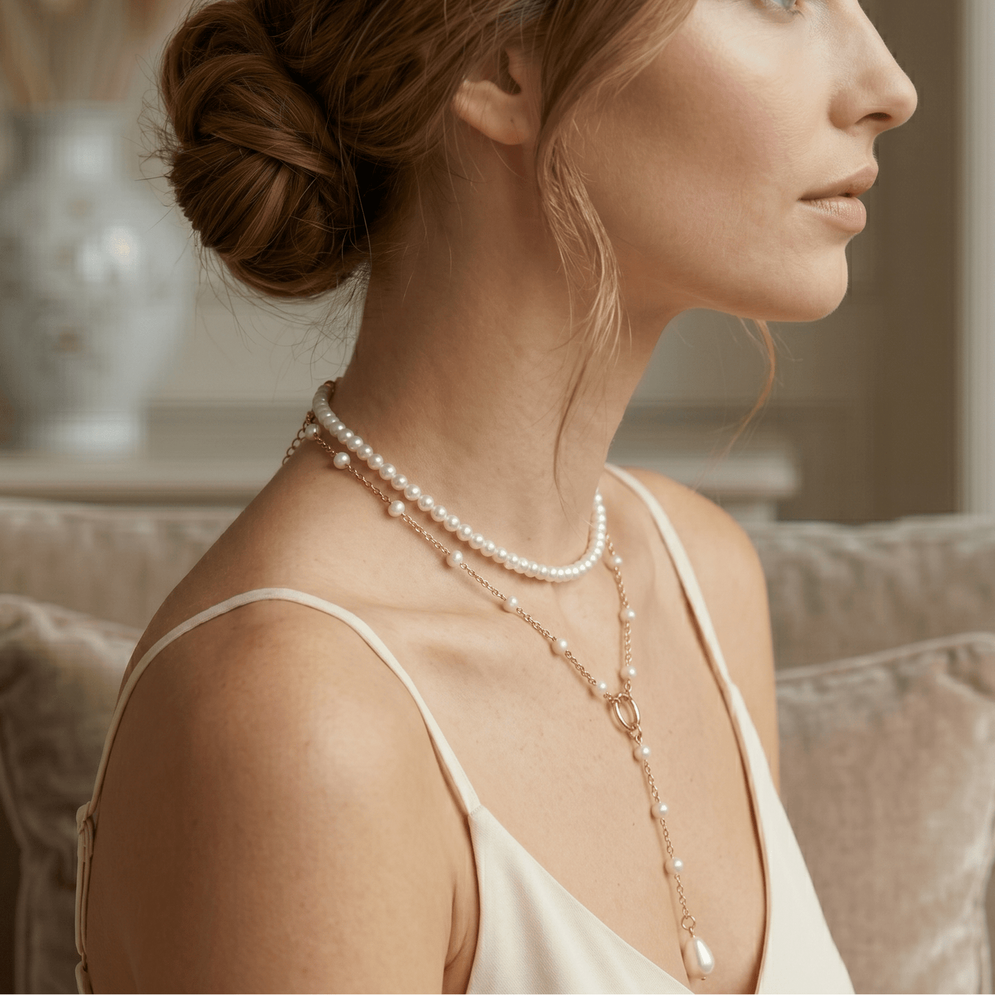 Celestial Pearl Cascade Necklace
