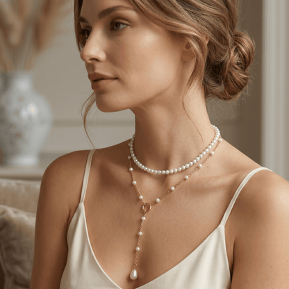 Celestial Pearl Cascade Necklace