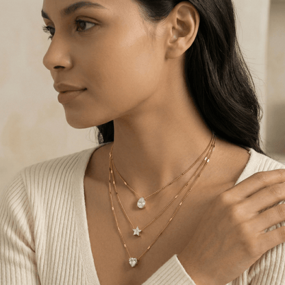 Celestial Trio Crystal Layered Necklace