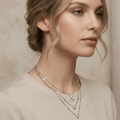 Celestial Trio Crystal Layered Necklace