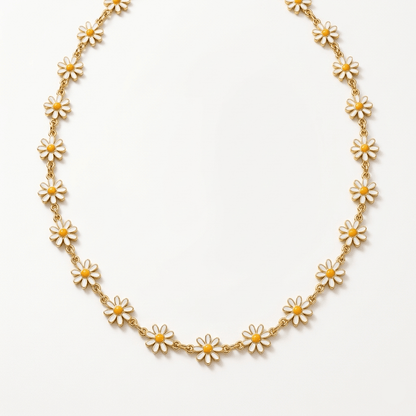 Daisy Flower Gold Chain Necklace