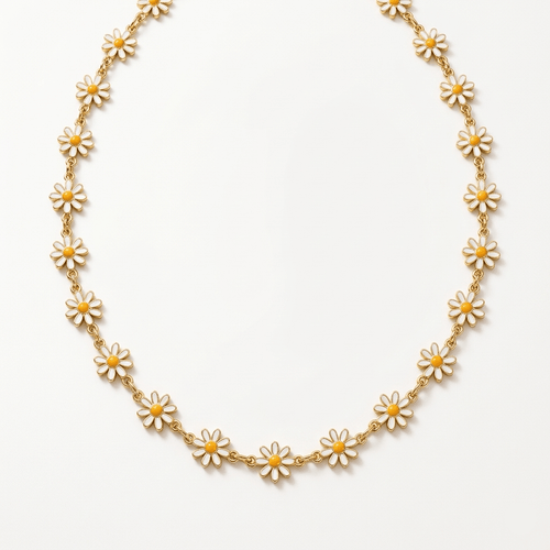 Daisy Flower Gold Chain Necklace