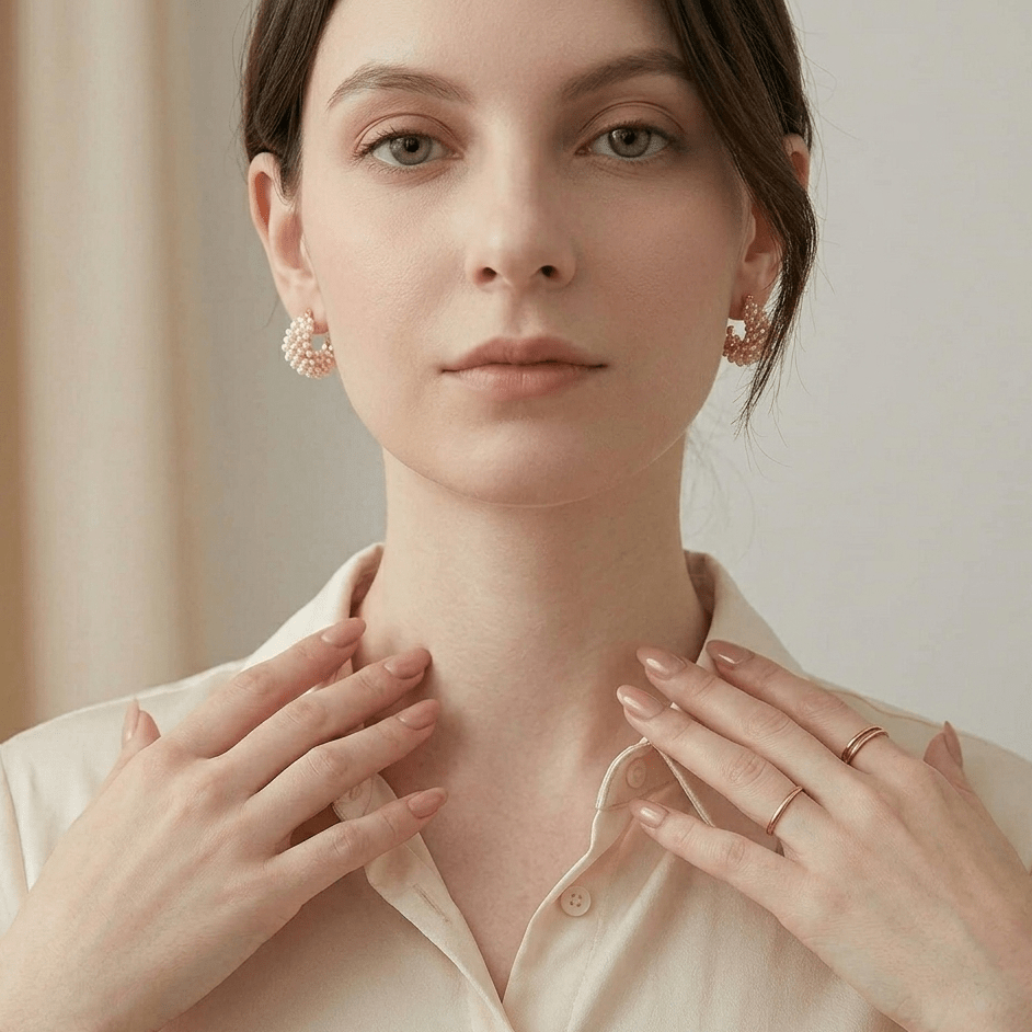 Elara Pearl Cluster Huggie Earrings