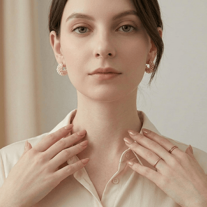 Elara Pearl Cluster Huggie Earrings
