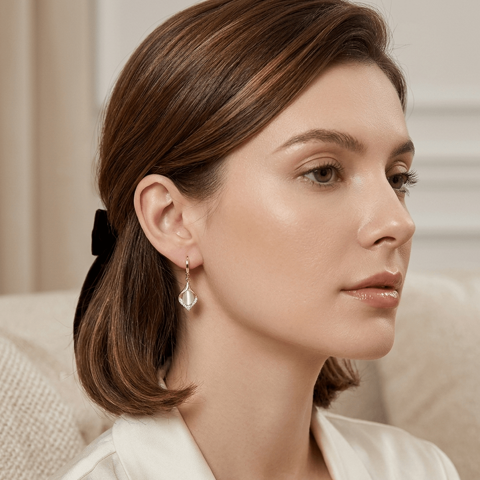 Emerald Glow Crystal Drop Earrings