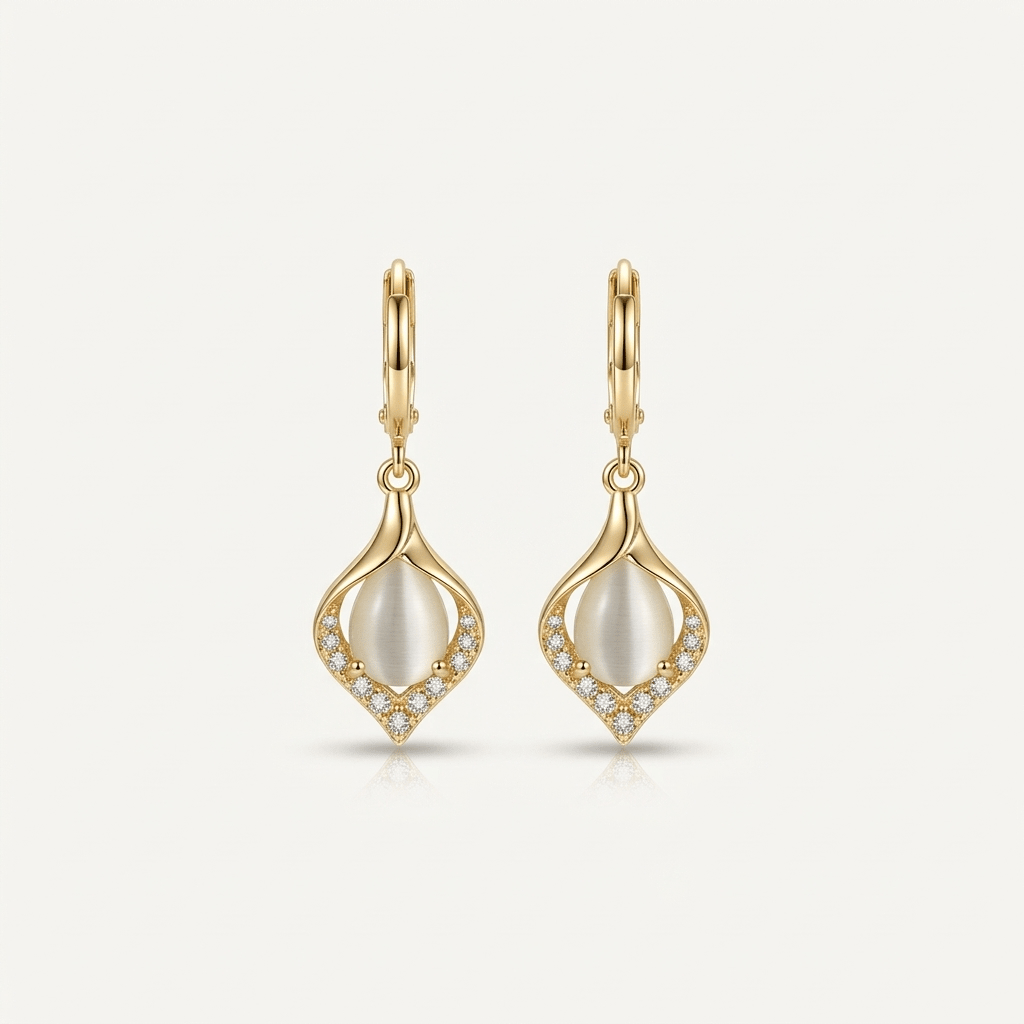 Emerald Glow Crystal Drop Earrings