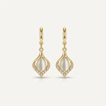 Emerald Glow Crystal Drop Earrings