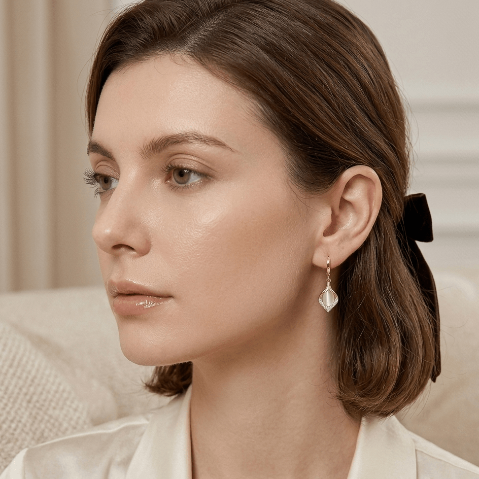 Emerald Glow Crystal Drop Earrings
