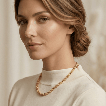 Gold Rope Chain Necklace
