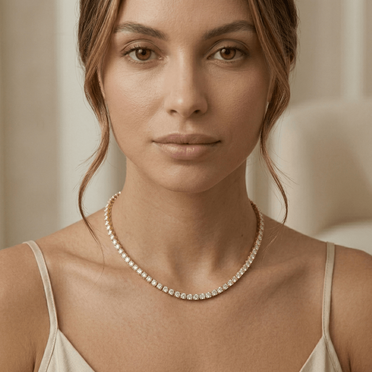Gold Tennis Necklace – Luxe Edition
