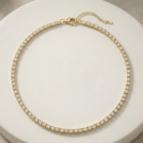 Gold Tennis Necklace – Luxe Edition