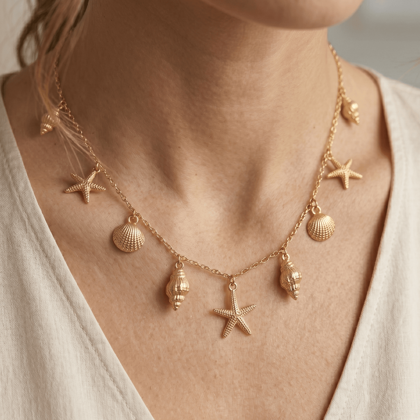 Golden Tide Charm Necklace