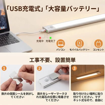 【초박형 0.9cm】LED 인체 감지 센서등｜야간 이동을 안전하게