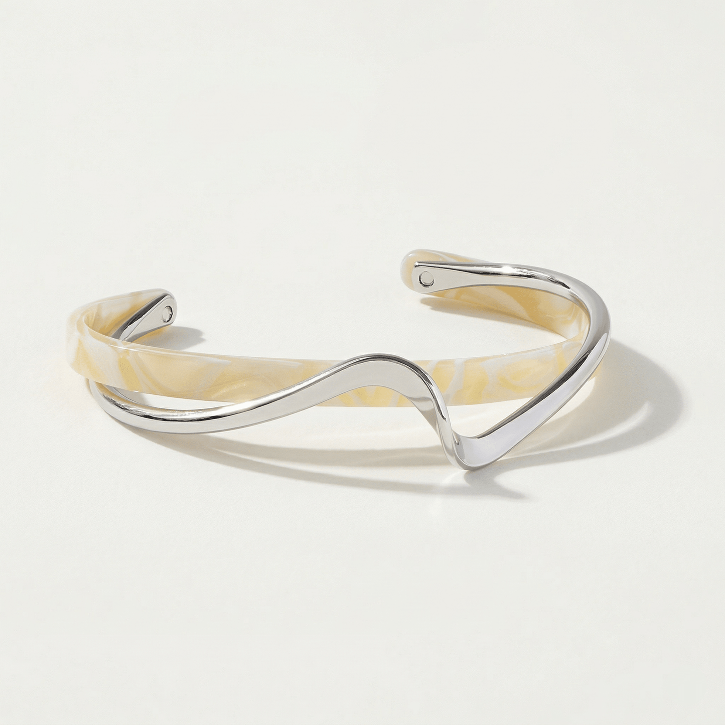 Ivory Wave Gold Cuff Bracelet