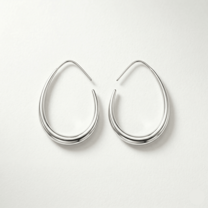 Minimalist Oval Gold Hoop Earrings