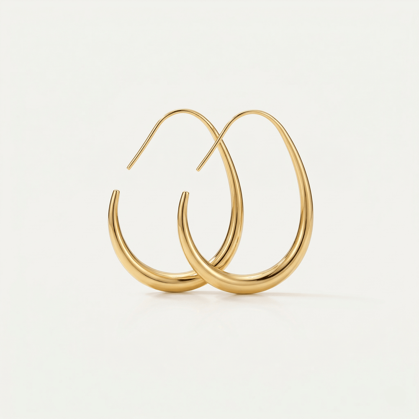 Minimalist Oval Gold Hoop Earrings