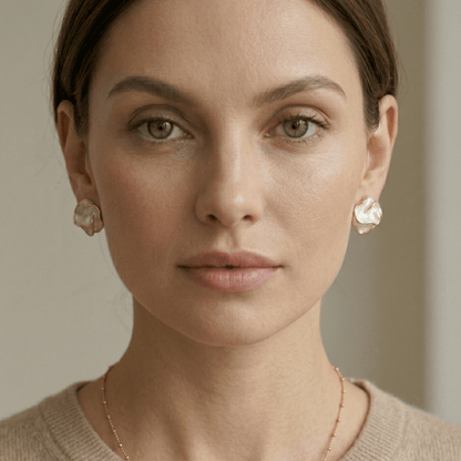 Pearl Flower Stud Earrings
