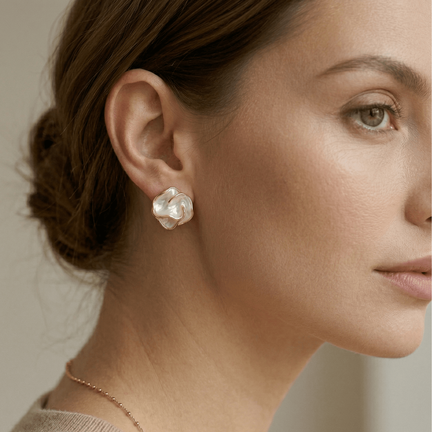 Pearl Flower Stud Earrings