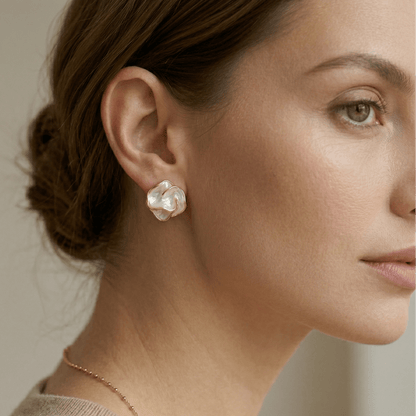 Pearl Flower Stud Earrings