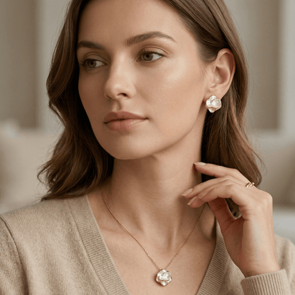 Pearl Flower Stud Earrings