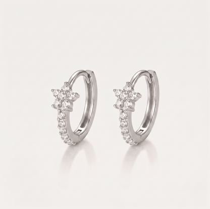 Radiant Cross Hoop Earrings