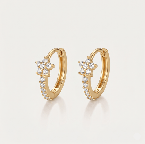 Radiant Cross Hoop Earrings