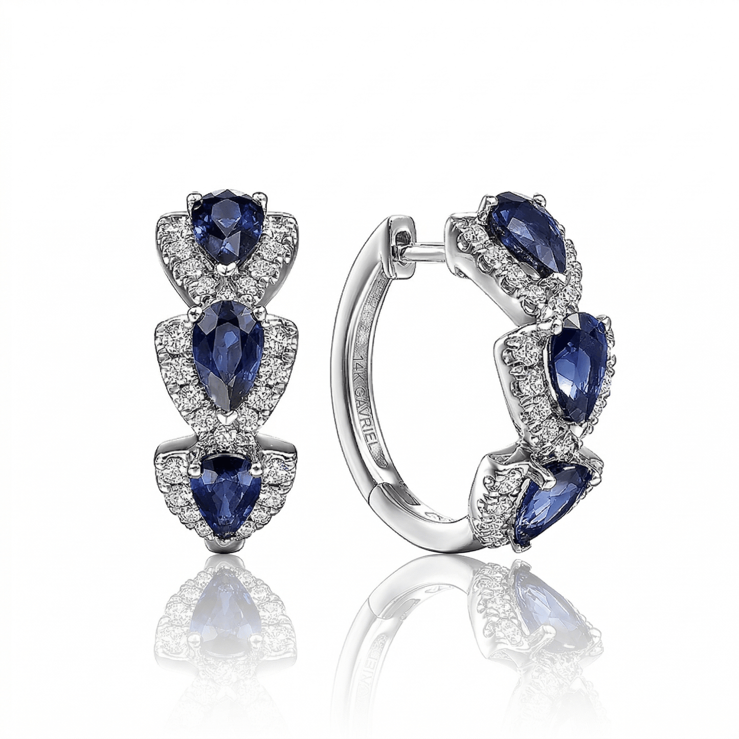 Royal Sapphire Zirconia Hoop Earrings