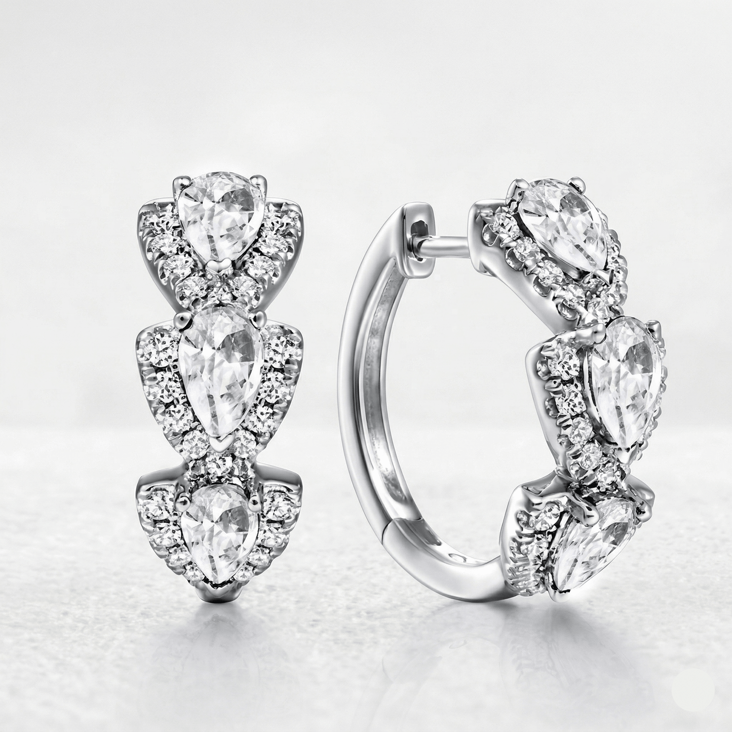 Royal Sapphire Zirconia Hoop Earrings