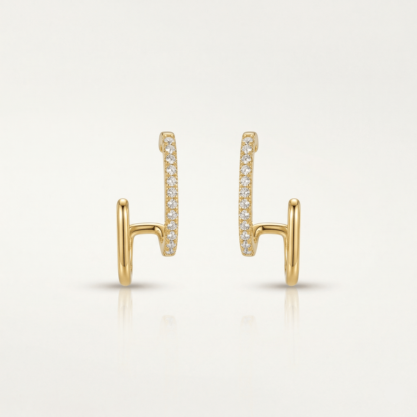 Sienna Double Crystal Huggie Earrings