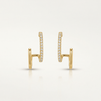 Sienna Double Crystal Huggie Earrings