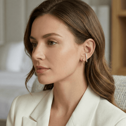 Sienna Double Crystal Huggie Earrings