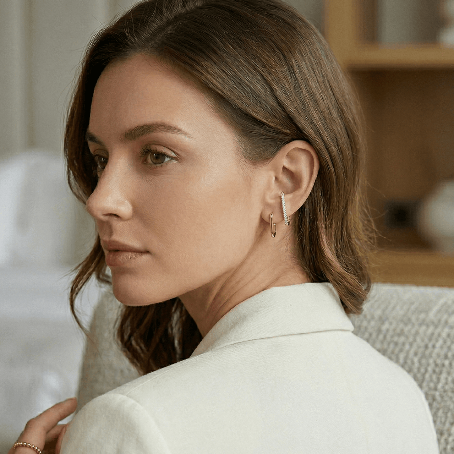 Sienna Double Crystal Huggie Earrings