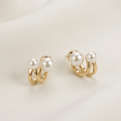 Sienna Pearl Huggie Earrings