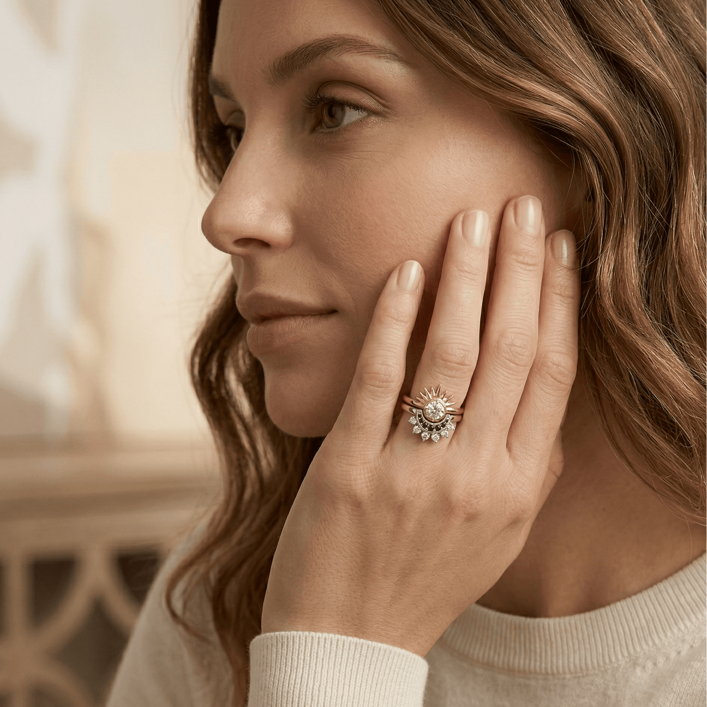 Solara Moon Gold Ring