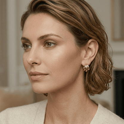 Triple Hoop Gold Statement Earrings